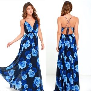 Lulus only in dreams navy blue floral dress